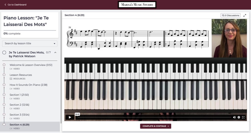 Piano Lesson: Je Te Laisserai Des Mots, by Patrick Watson
